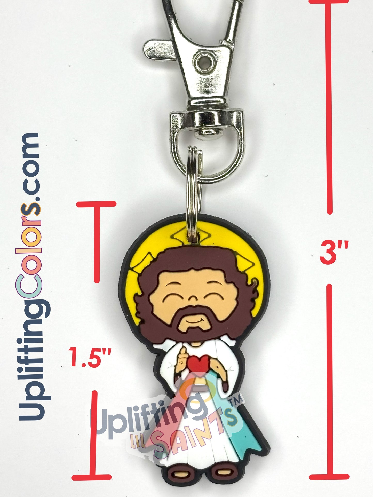 Collectible Uplifting Lil Saint Key Chain.  Soft PVC Small Key Chain